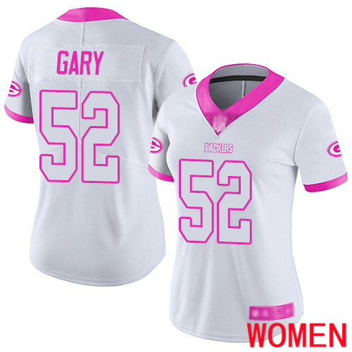 Green Bay Packers Limited White Pink Women #52 Gary Rashan Jersey Nike NFL Rush Fashion->nfl t-shirts->Sports Accessory